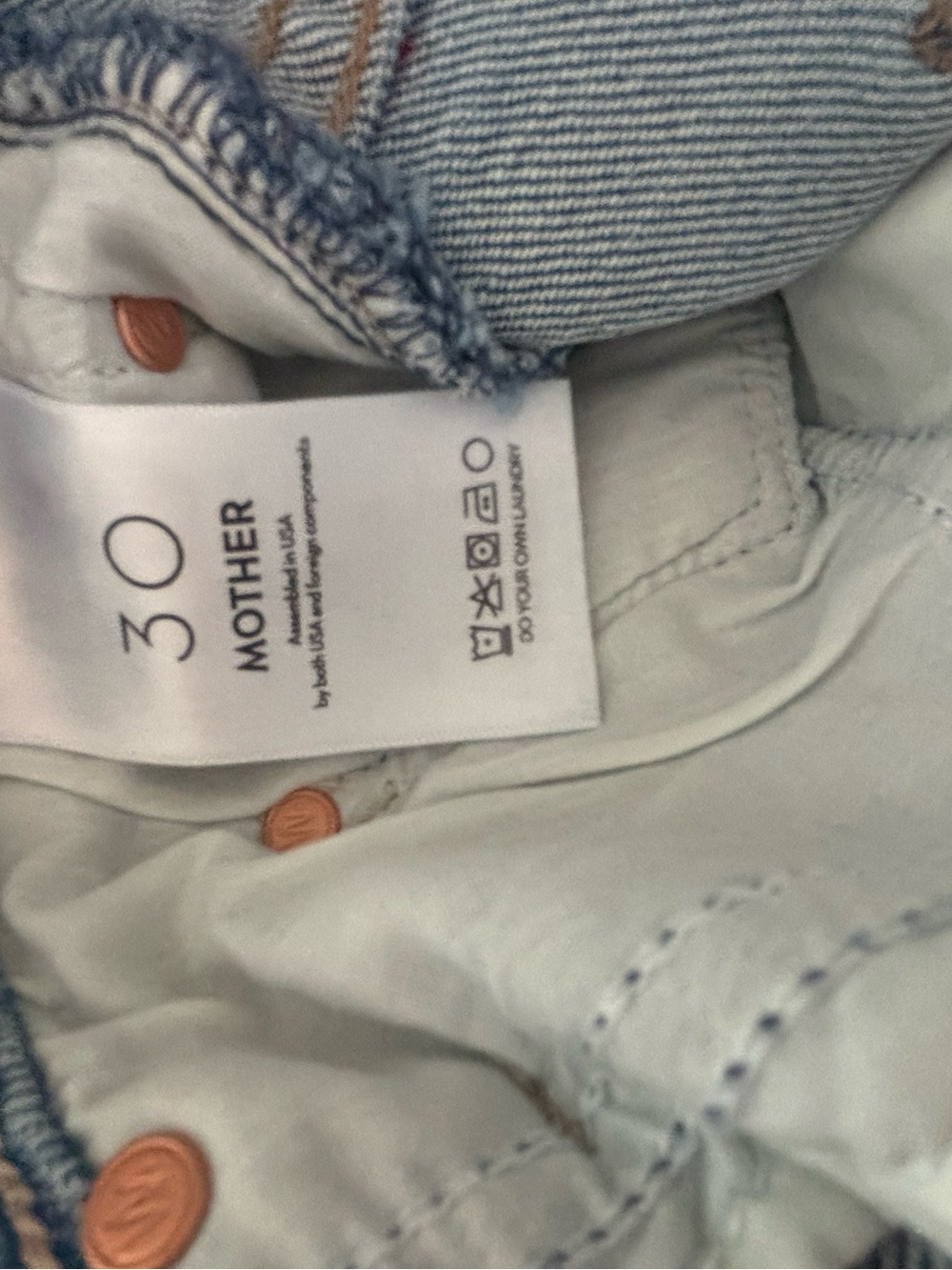 MOTHER Mid-Rise Blue Wide-Leg Jeans Sz 30 NEW! - Picture 5 of 5